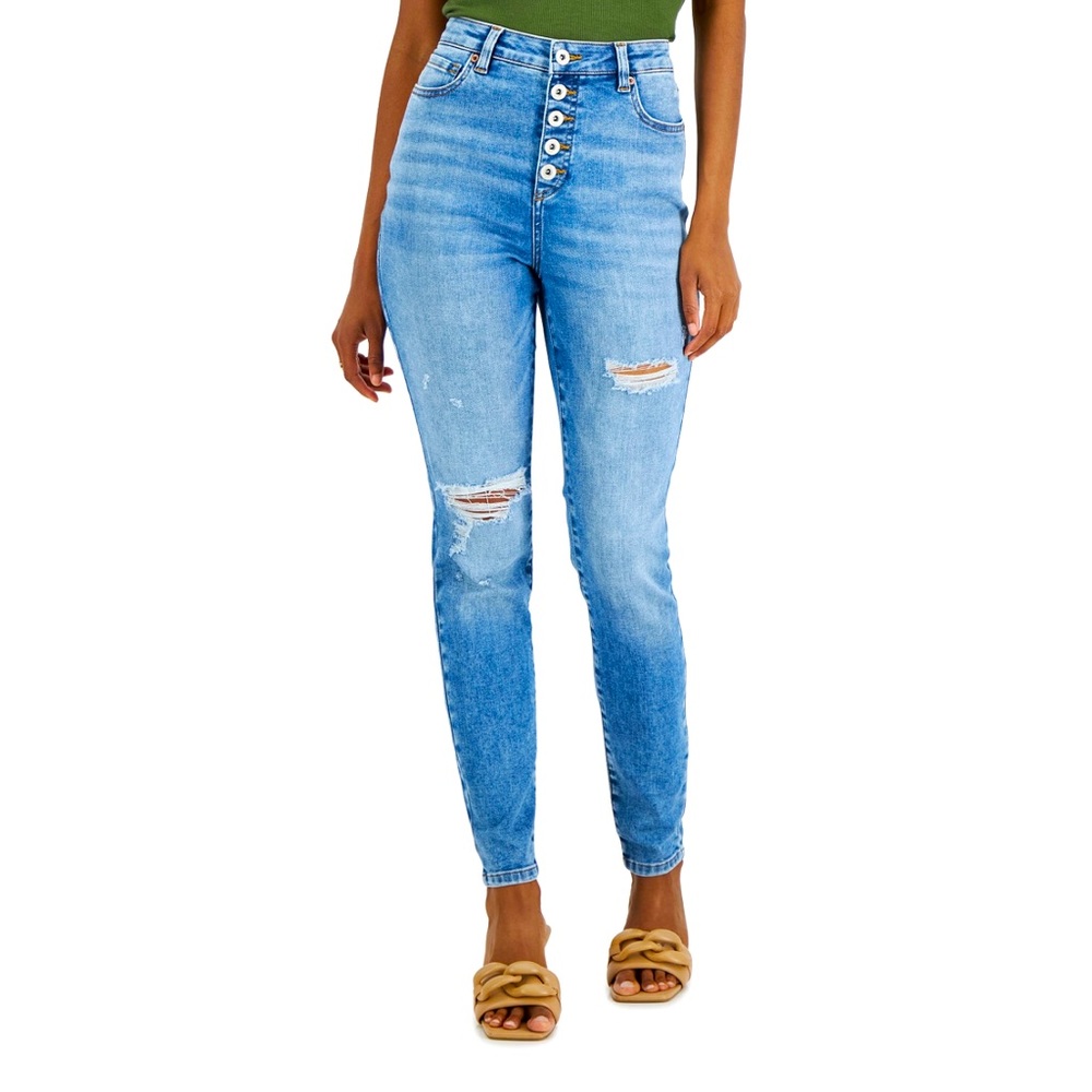 INC International Concepts Women’s High-Rise Destructed Skinny Jeans